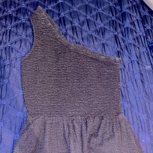 Black long dress one strap shoulder